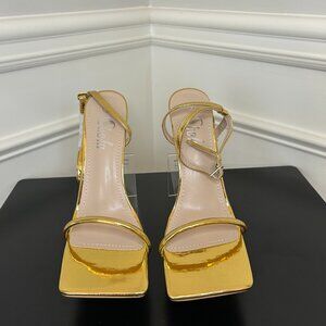 SHEIN Gold Metallic Ankle strap sandals size 9